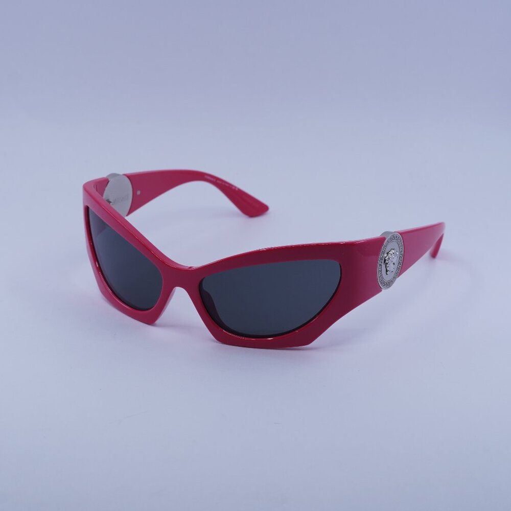Versace VE4450 541787 Sunglasses Pink Cat Eye Frame, Grey Lenses
